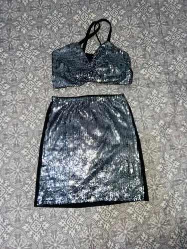 Conjunto de festa brilhoso