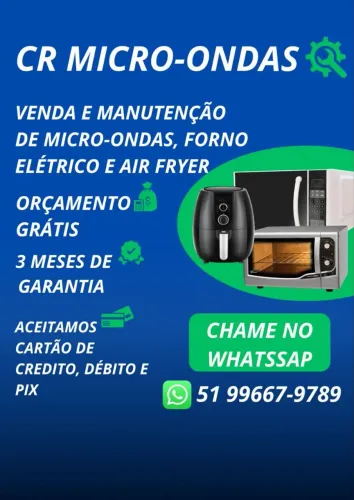 Consertamos Microondas, fornos elétricos e air fryers 