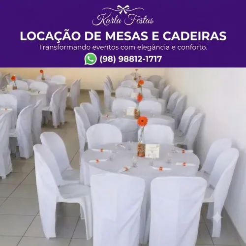 Locação de Mesas e cadeiras para sua festa 