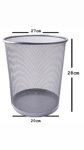 Kit 2uni. Lixeira Metal Prata Escritório 12L