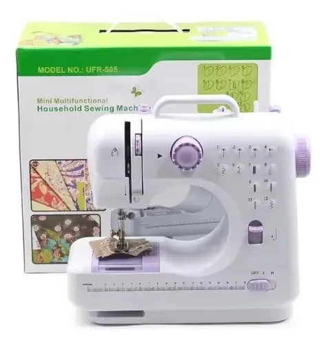 Máquina de Costura Multifuncional Portátil Facilita Sm-505a - Cor Branco.