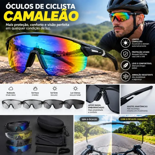 Óculos ciclista camaleão