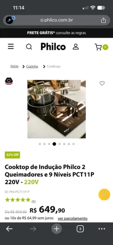 Cooktop de indução 2 bocas na caixa 