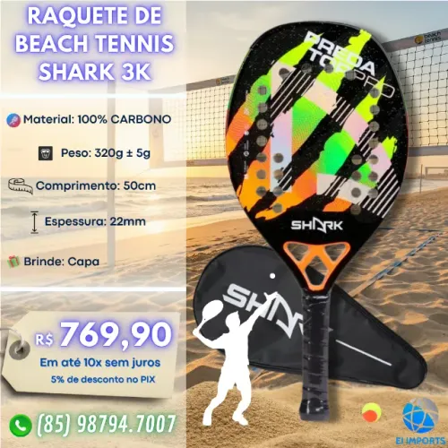 Raquete de Beach Tennis Shark Predator 3K