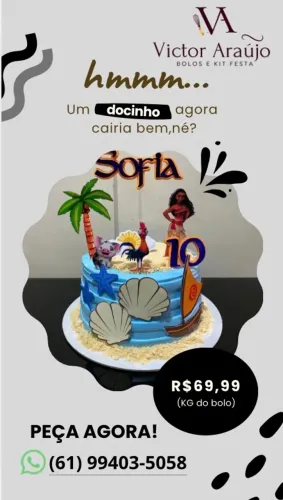 Bolo e kit festas em promoção 