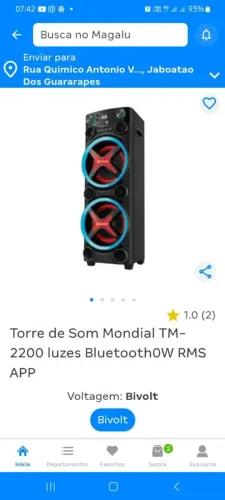 Torre de Som Mondial TM 2200