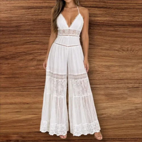 Macacão farm perfeito em algodão e renda , veste do 36 ao40