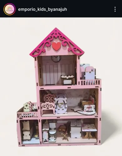 Casinha de boneca completa + móveis 