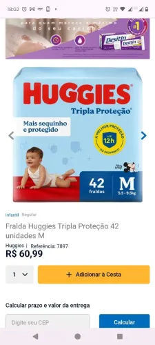 Fraldas Huggies Azul - 2 pacotes