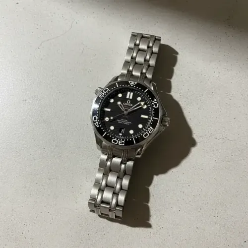 Relógio Omega Seamaster Preto Automático Correia Prateado