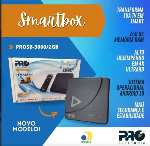Smart Box Pró Eletronic Smartpro 4k Hd Prosb-3000/2gb 16gb R mais Mini Controle Teclado