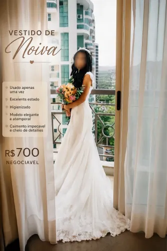 ? Vestido de Noiva Off White | Modelo Sereia | Excelente Estado | R$ 700