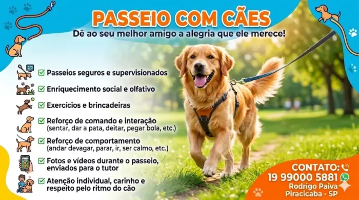 Passeio com Cachorro em Piracicaba SP