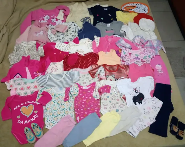 kit com 38 itens - do RN à 18 meses - diversas Marcas 