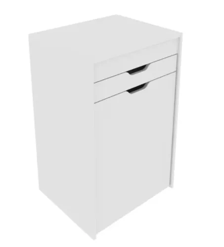 Penteadeira Compacta com Espelho e Baú Cor Branca