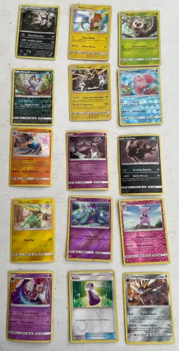 Lote Cartas Pokémon 397 Cartas (15 holo/brilhantes)