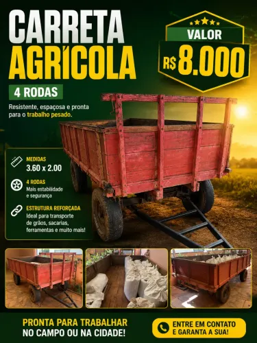 Carreta Agrícola 4 rodas