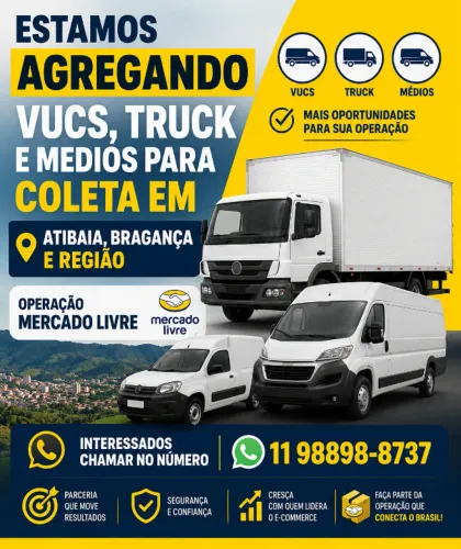 ESTAMOS AGREGANDO VEICULOS GRANDES VUC, TRUCK E MEDIOS PARA OPERAÇÃO  