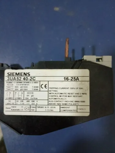 Relé Térmico Siemens 3UA52 40-2C (16-25A) - Novo Original