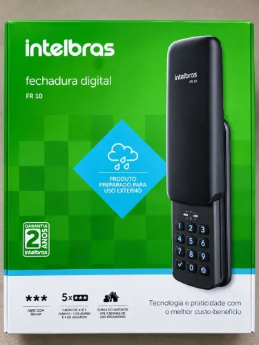 Fechadura Digital Intelbras FR 10 com Senha - Preta