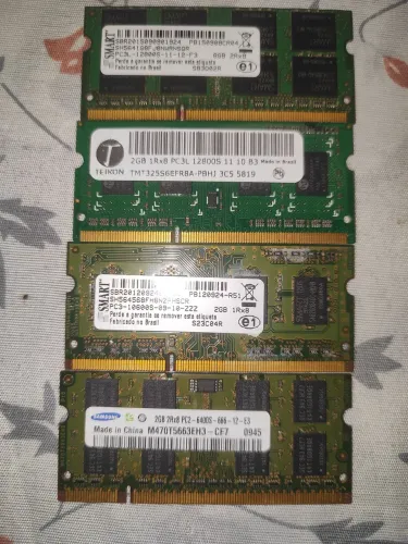 Memórias RAM de notebook