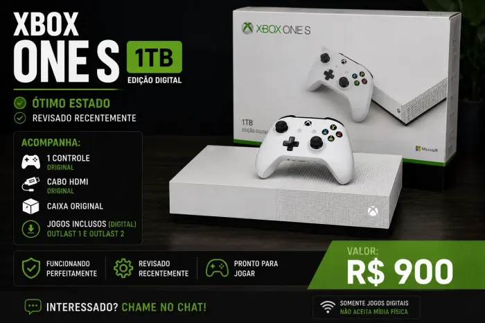 XBOX ONE S 1TB (vendo ou troco)