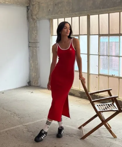 Vestido Adidas Originals Longo Adicolor 3 Stripes 