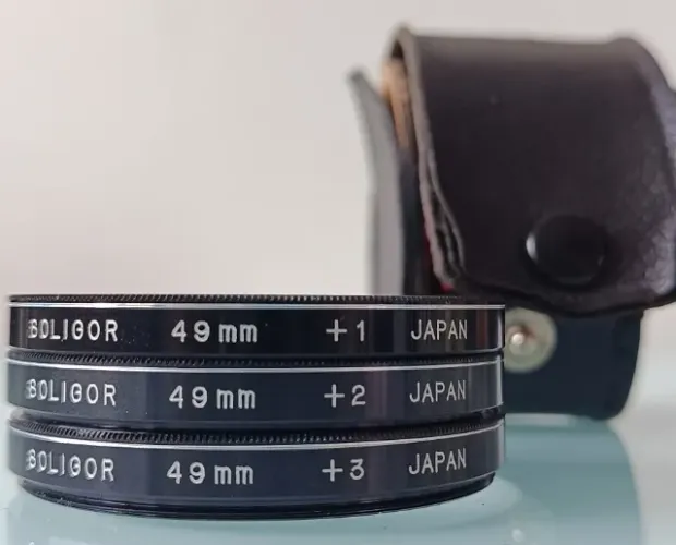 Kit de filtros Soligor para macro/close-up 49mm +1, +2 e +3 closeup