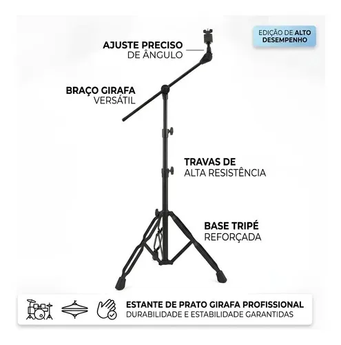 Estante De Prato Girafa Para Bateria Rmv Hard Tech 2 Estágios