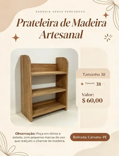prateleira de madeira