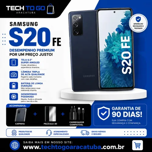 SAMSUNG S20 FE 6 GB de Memória ram- 128 GB de armazenamento.