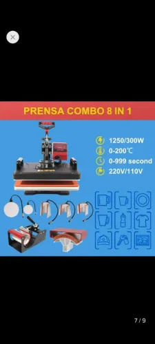 Prensa de sublimação nova 8 em 1