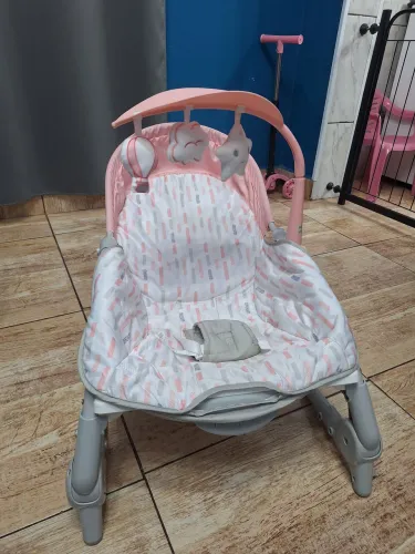 Cadeirinha de descanso para bebê multikids Spice dobrável rosa