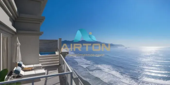 Frente mar, Apto 186 m²,  4 suítes sendo uma master, 3 vagas, 3 elev,  em Morretes - Itape