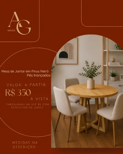 Mesa de Jantar Redonda - Trançada