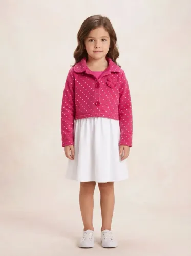Casaquinho rosa infantil menina