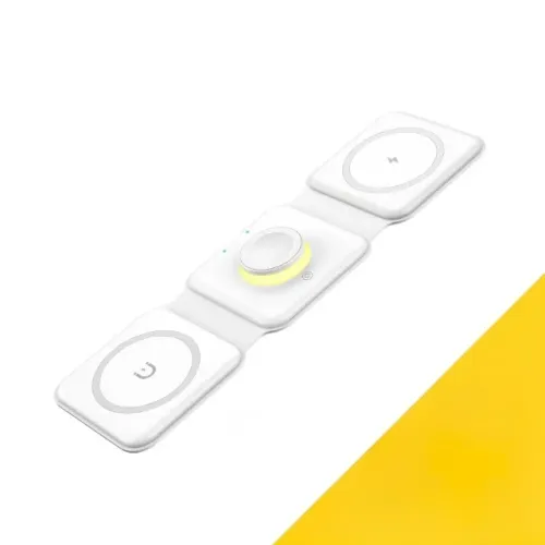 Carregador Essager 3 Em 1 Magnético 15w Qi Sem Fio Dobrável