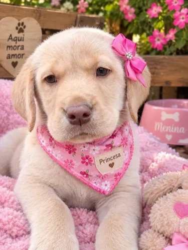 Impecável filhote de labrador fêmea chocolate