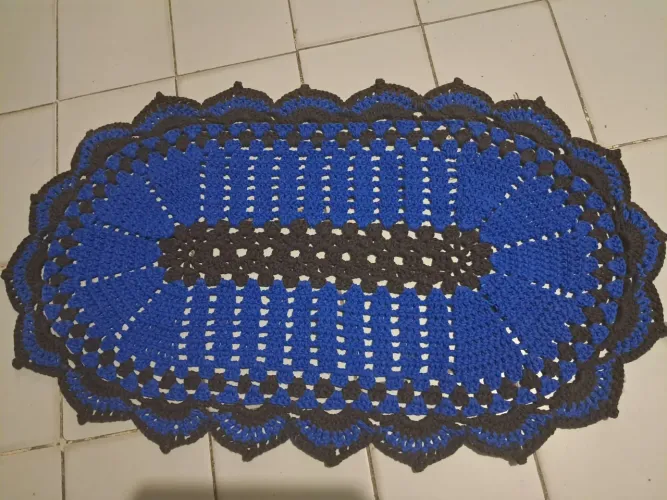 Tapete croche azul