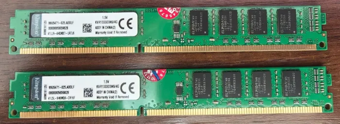 Memória RAM DDR3 8GB (2x4GB) Dual Channel Kingston KVR1333D3N9/4G 1.5V