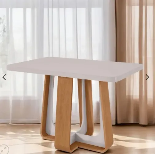 Mesa Sintonia 170 cm (Tampo Maxi) Amêndoa Clean/Off White | Móveis Lopas