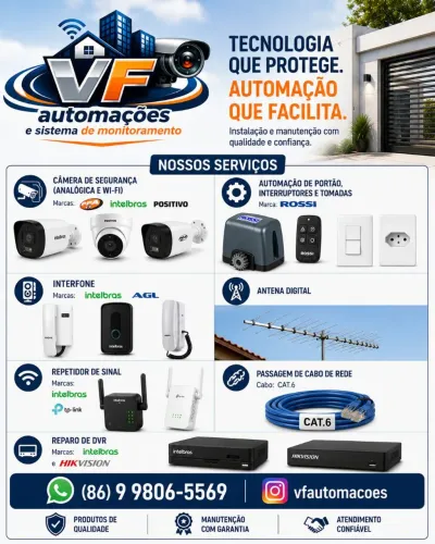 Instalação e Manutenção de Câmeras de segurança, Interfone, Antena Digital e Cabo de Rede