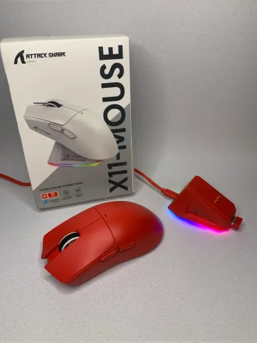 Mouse Gamer Attack Shark X11 Red - Novo