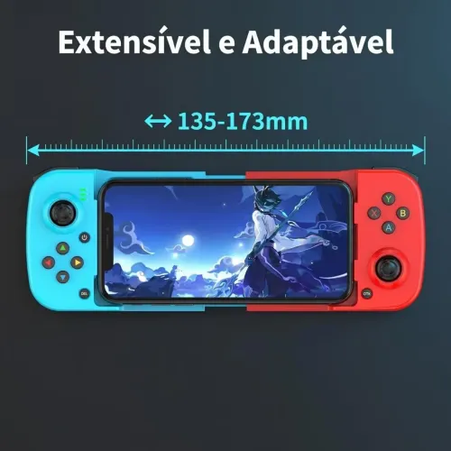 Controle Gamepad Bluetooth para Celular Extensível Recarregável iOS Android
