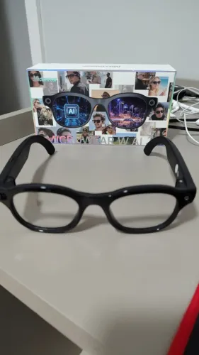 Óculos Inteligente Microwear W AI 3 Bluetooth Câmera Gravação e Foto Com 3 Lentes