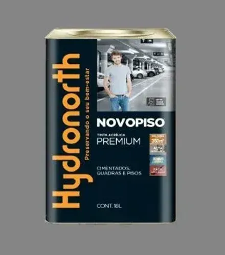 Super Novopiso Tinta (Cinza) Semi Brilho Acrílica Premium 18L Hydronorth - R$449,90
