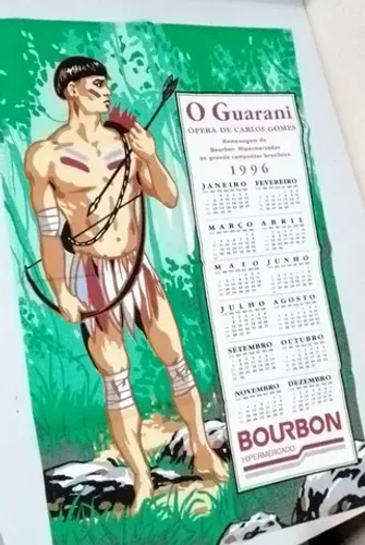 Pano de prato em formato de calendário Zaffari antigo e novo de 1996 da Artex