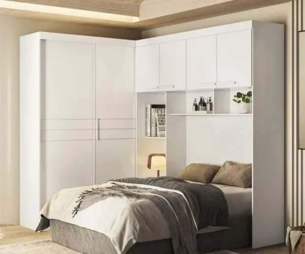 Guarda Roupa Modulado Florença em L - Promoção - Fazemos Entrega