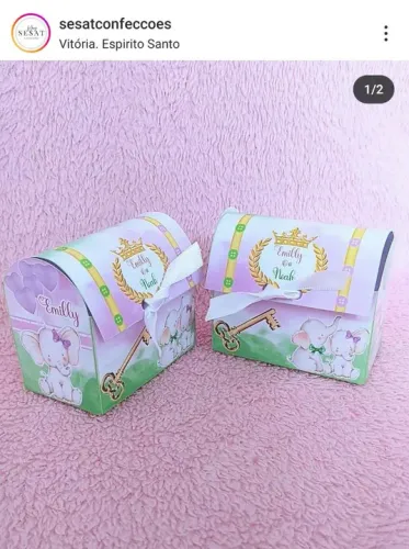 Chá de bebê caixinhas personalizadas pra festa