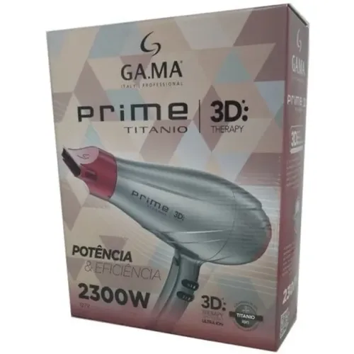 Secador Gama Italy Prime Titanio 3D 2.300W, Cinza/Vermelho 127V